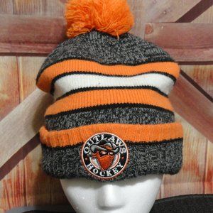 OUTLAWS Hockey Knit pompom lined hat~colorful~EUC~